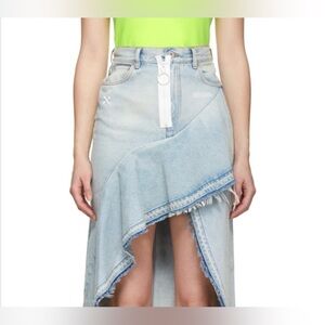 OFF-WHITE ICONIC DECONSTRUCTED DENIM SKIRT SZ:8(44) NEW W/ TAGS NWT 100% AUTHENT